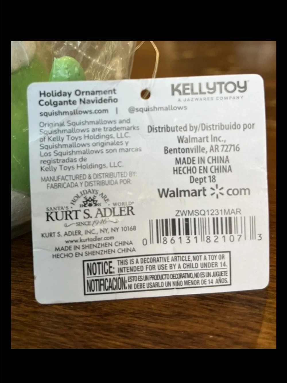 NWT Squishmallows Maritza Cactus Holiday Ornament Kurt Adler